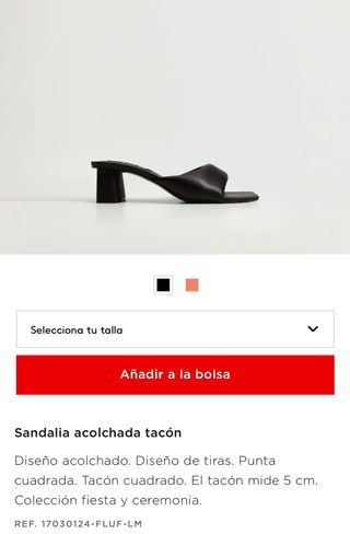 Sandalia nueva sin estrenar Mango negra 