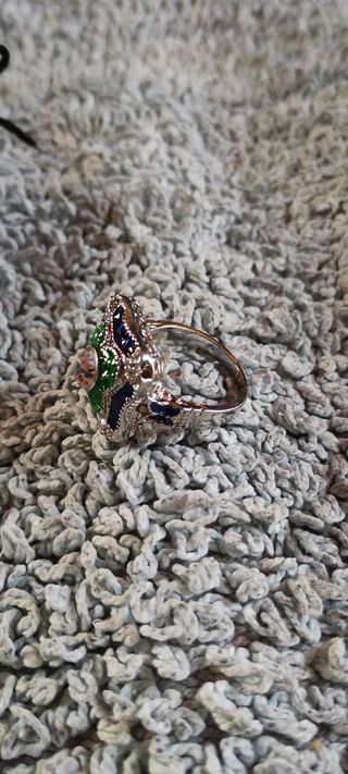 Anillo de fantasía esmaltado nenúfar 