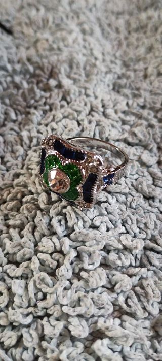 Anillo de fantasía esmaltado nenúfar 