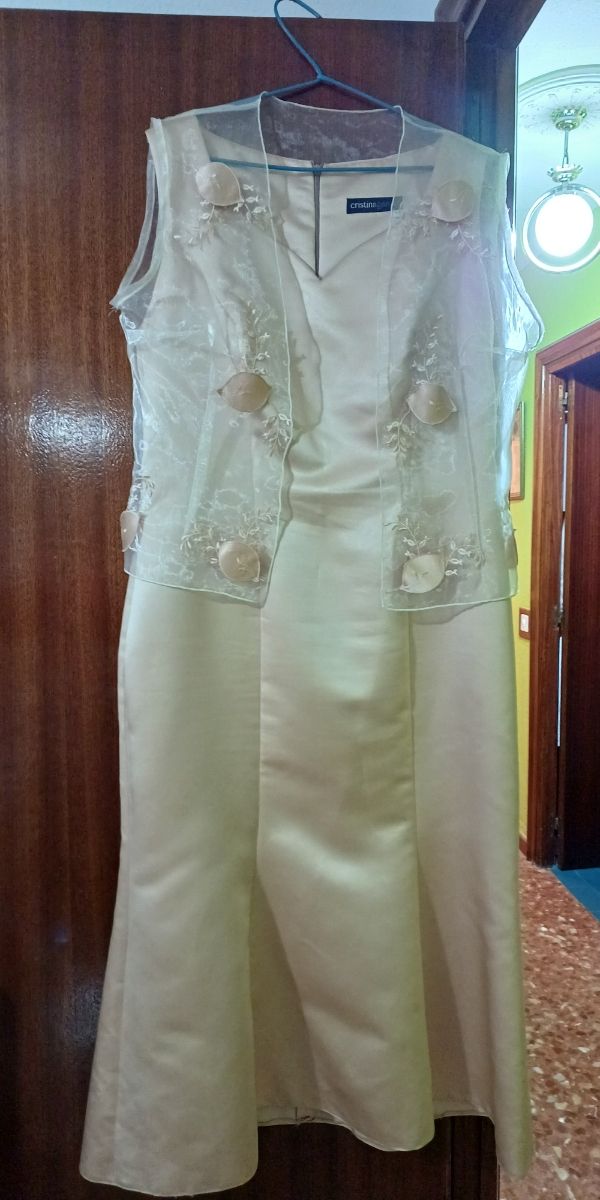 vestido mujer ceremonia  talla 44 color champan