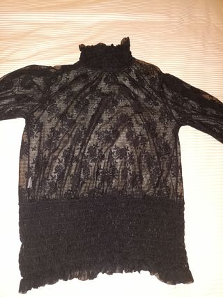 Top blusa encaje Mango
