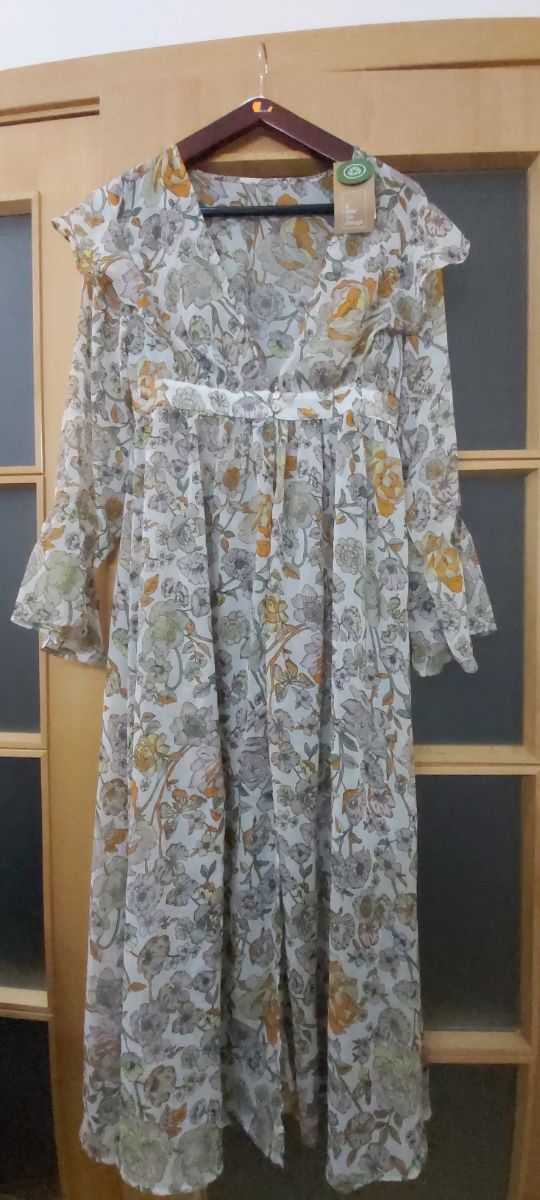 E030-Caftan sin estrenar, estampado Talla "S"