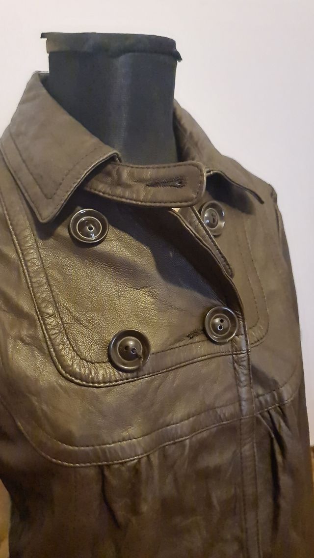 cazadora piel marrón