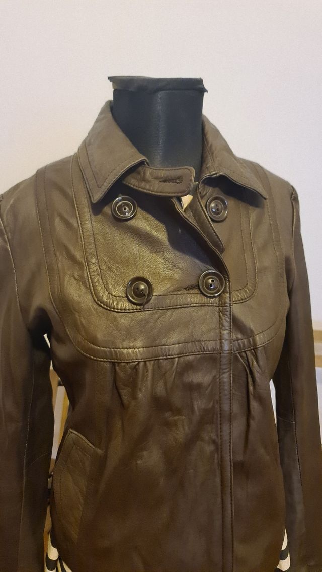 cazadora piel marrón