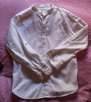 camisa blanca zara cuello Mao 