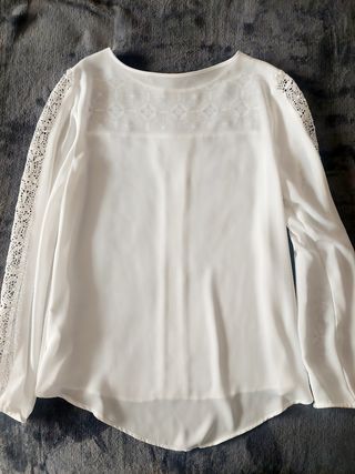 blusa zara encaje