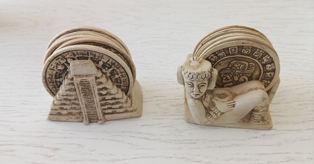 12 Posavasos temática Maya-Chichén Itzá