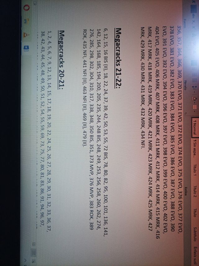 Megacracks Repetidas de varios años