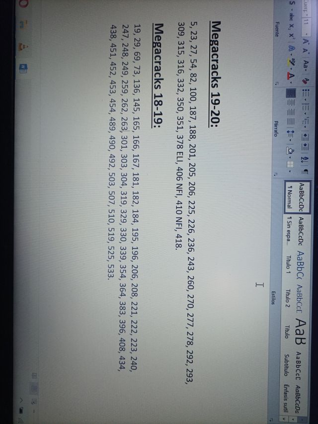 Megacracks Repetidas de varios años