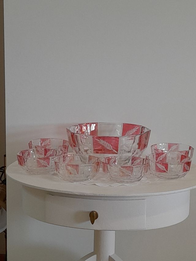 Cristalleria Servizio Macedonia 7 Pezzi Clear Pink