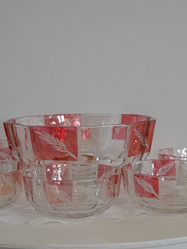 Cristalleria Servizio Macedonia 7 Pezzi Clear Pink