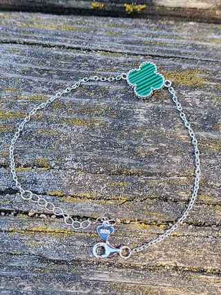 Pulsera de plata ley 925 de trébol