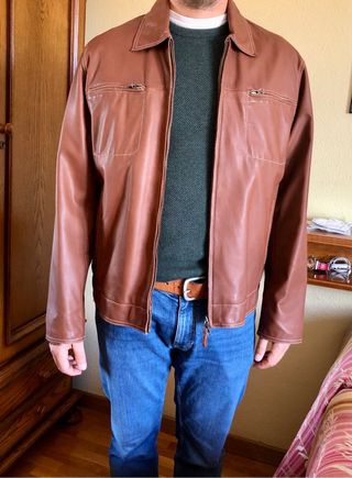 Cazadora piel hombre Massimo Dutti talla M