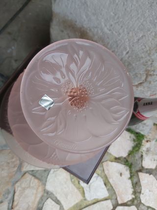 2 fruteros cristal rosa italiano.Vintage Chaumette