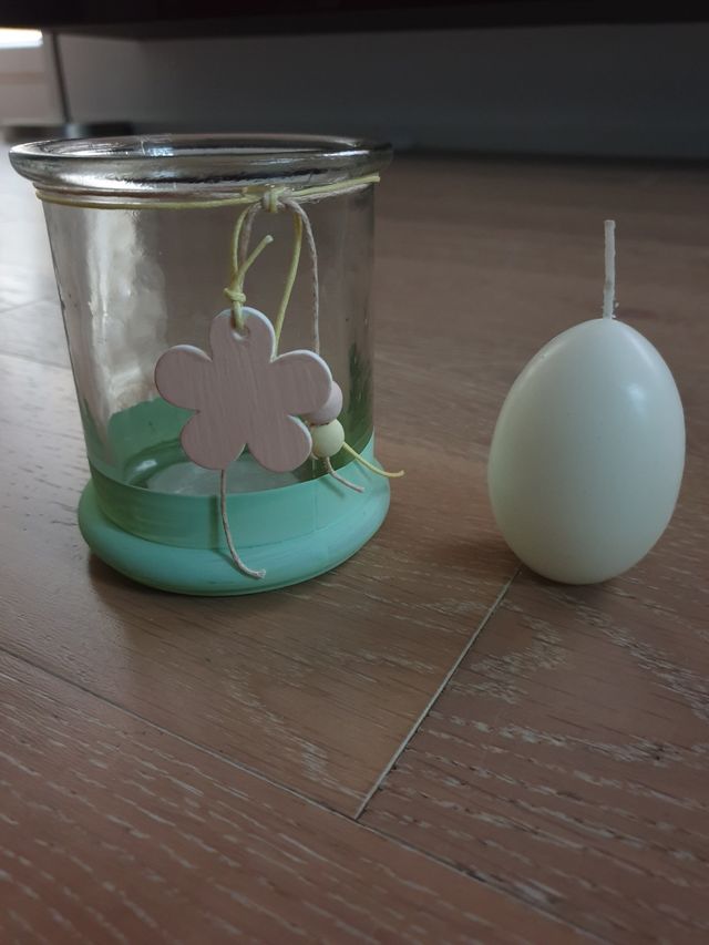 Portacandela pasquale vetro base plastica no urti