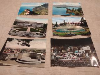 Lote seis postales coloreadas norte de Italia