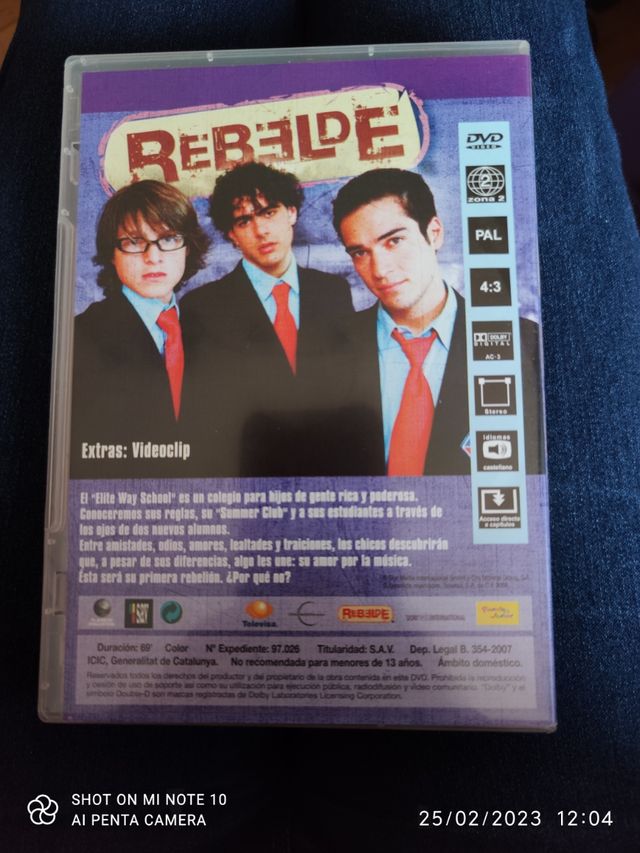 DVD Serie Rebelde Episodio 1