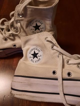 converse blanca con plataforma
