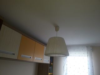 2 LAMPARAS DE TELA ROSA Y BLANCA