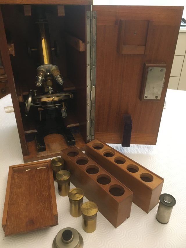 MICROSCOPIO PROFESSIONALE del 1920 vintage