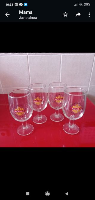 4 Copas de Cervezas del Aguila y Estrella Dorada
