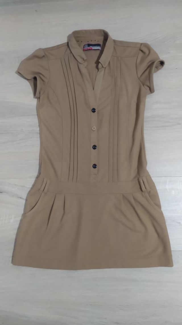 Vestido-mini Bershka color tostado talla M, otoño