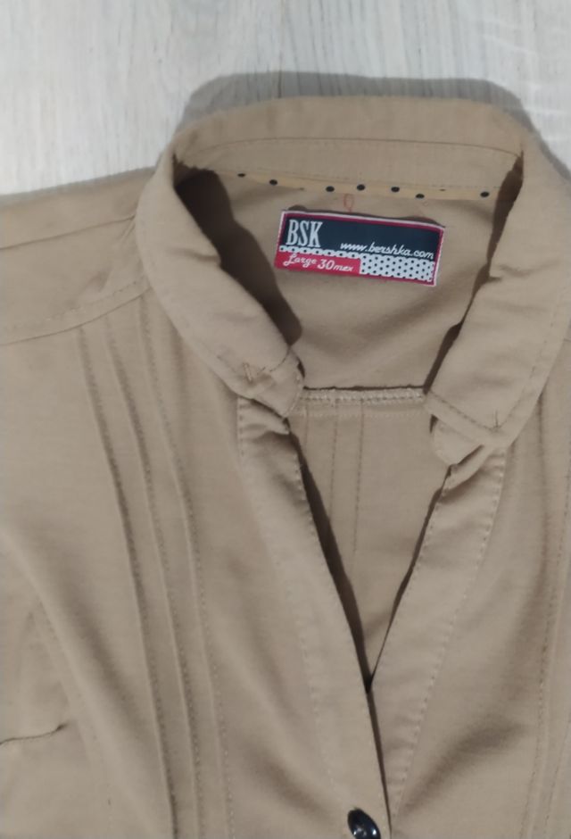 Vestido-mini Bershka color tostado talla M, otoño