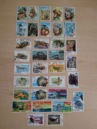 Lote de sellos fauna y flora España