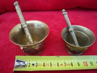 Pareja de Almirez de Bronce Antiguos