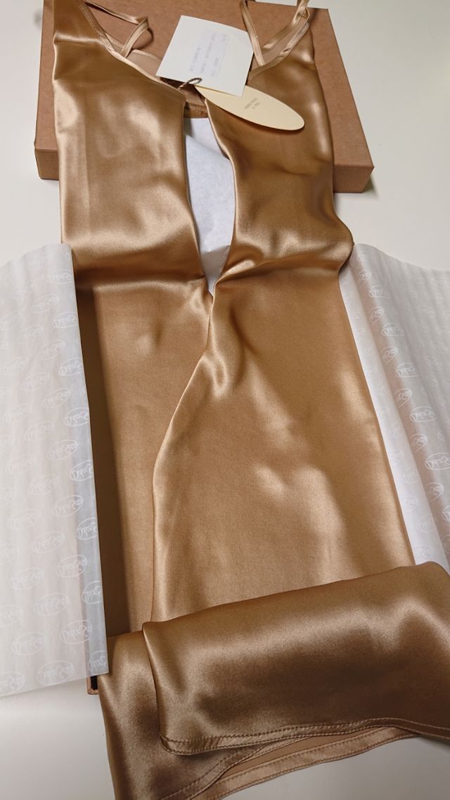 sottoveste corta tg 42, 100% raso seta col avorio