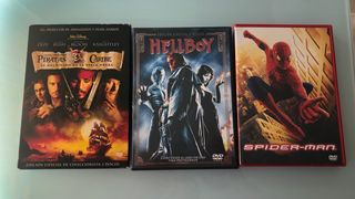 CINE DVD Piratas del Caribe/Spiderman/ Hellboy