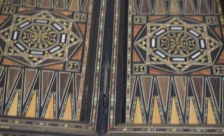 AJEDREZ Y BACKGAMON REALIZADO EN MARQUETERÍA