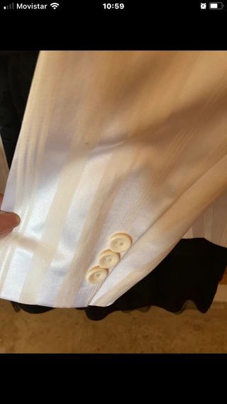 Chaqueta crema a rayas