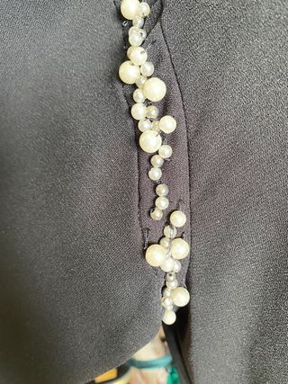 Blusa negra perlas - Zara