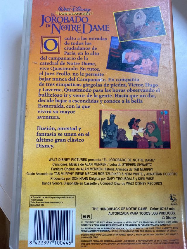 El jorobado de notredame vhs