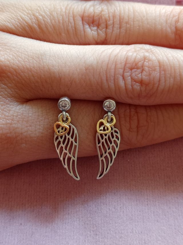 Pendientes Alas de Ángel de plata de ley