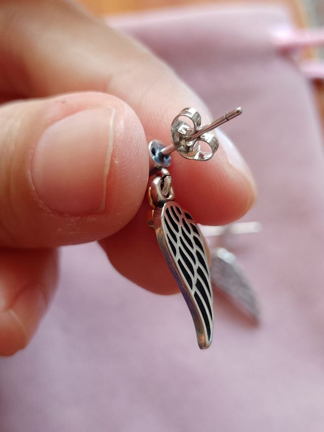 Pendientes Alas de Ángel de plata de ley
