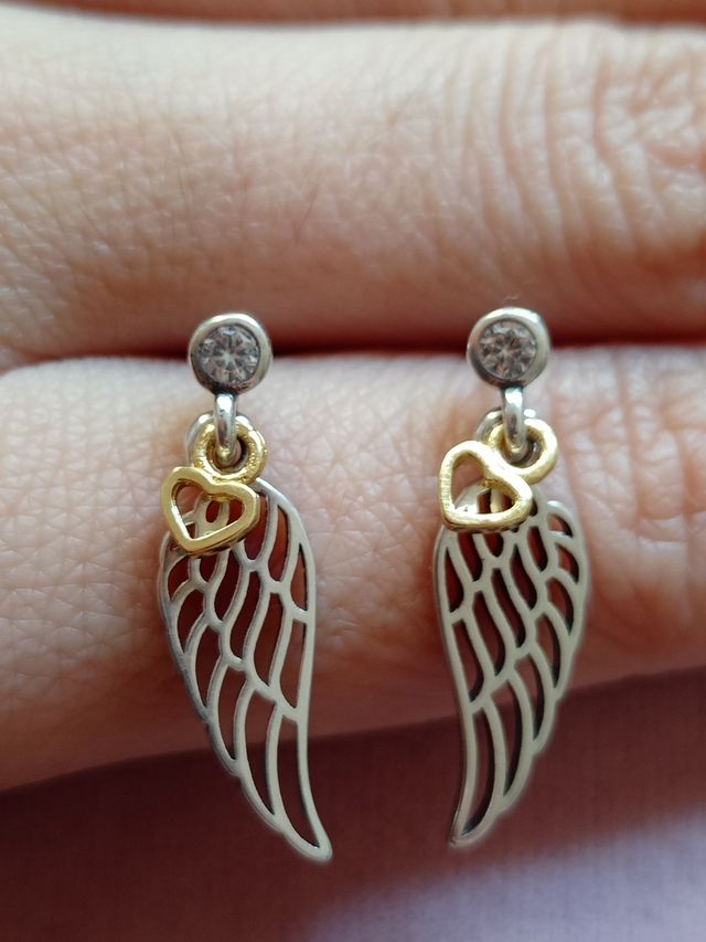 Pendientes Alas de Ángel de plata de ley