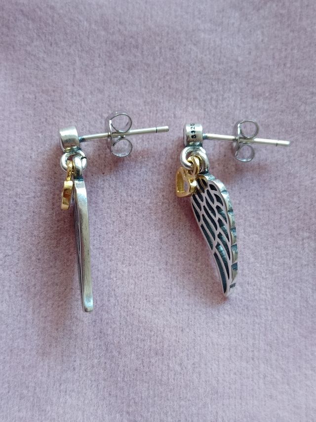 Pendientes Alas de Ángel de plata de ley