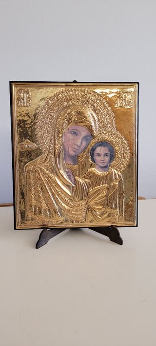 icona argento 925 Madonna con bambino