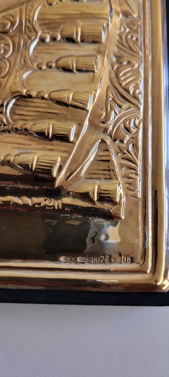 icona argento 925 Madonna con bambino