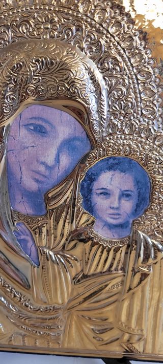 icona argento 925 Madonna con bambino