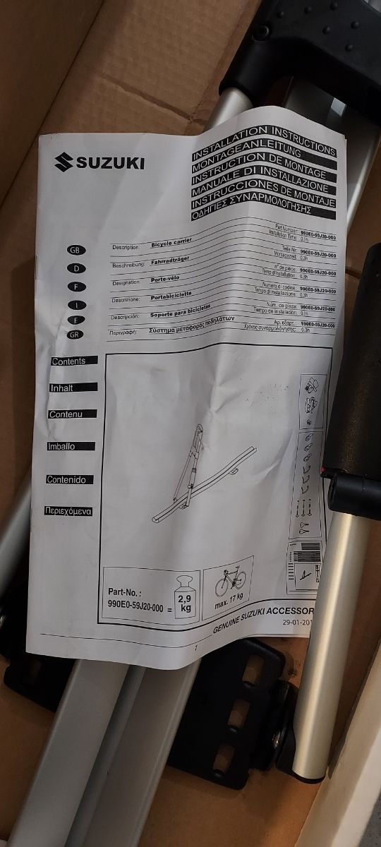 Portabicicletas Suzuki NUEVO ORIGINAL