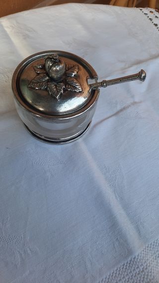 Azucarero Metal y cristal