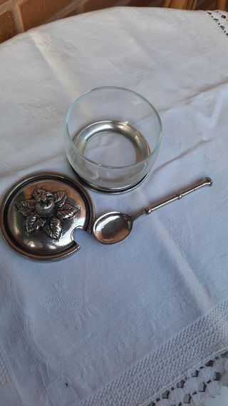 Azucarero Metal y cristal