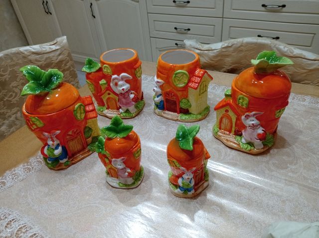 serie conigli ceramica completa