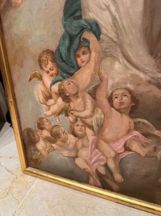 Bonita Inmaculada pintada sobre óleo