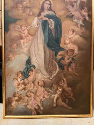 Bonita Inmaculada pintada sobre óleo
