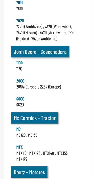 filtro combustible tractor