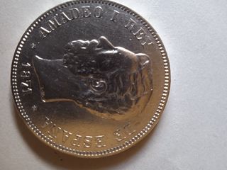 5 pesetas de plata Amadeo 1871 =74 MBC+ ,EBC fotos